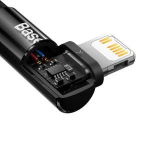 Baseus MVP 2 90 fokban döntött gyorstöltős adatkábel USB Type C/ Lightning 20W 1m fekete (CAVP000201)