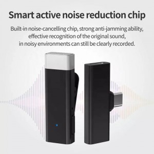 2.4GHz vezeték nélküli mikrofon szett adó-vevő USB Type-C csatlakozással-1