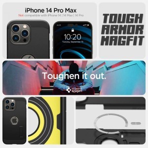 iPhone 14 Pro Max Spigen Tough Armor Mag MagSafe tok fekete