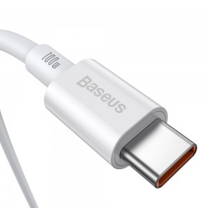 Baseus Superior USB Type-C - USB Type-C kábel Quick Charge / Power Delivery / FCP 100W 5A 20V 2m fehér (CATYS-C02)