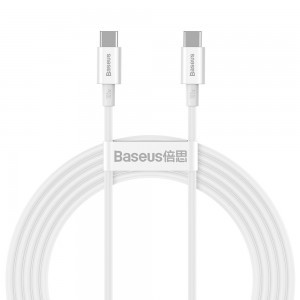 Baseus Superior USB Type-C - USB Type-C kábel Quick Charge / Power Delivery / FCP 100W 5A 20V 2m fehér (CATYS-C02)