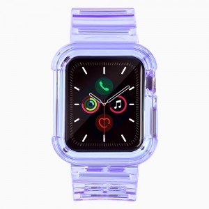 Apple Watch 4/5/6/SE 42mm Strap Light óraszíj és tok lila