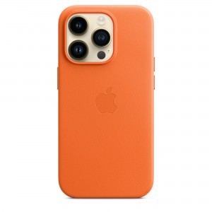iPhone 14 Pro bőrtok narancs (MPPL3ZM/A) Apple gyári MagSafe-rögzítésű