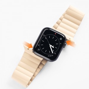 Apple Watch 4/5/6/7/8/SE (38/40/41mm) Dux Ducis mágneses óraszíj bézs