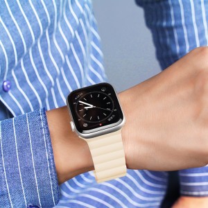 Apple Watch 4/5/6/7/8/SE (38/40/41mm) Dux Ducis mágneses óraszíj bézs