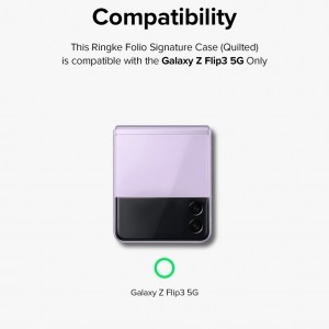 Samsung Galaxy Z Flip 3 Ringke Folio Signature valódi bőr tok vállpánttal fekete (FS116R55) telefontok