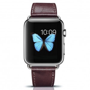 Apple Watch Watch 8/7/6/5/4/3/2/SE (41/40/38mm) iCarer valódi bőr óraszíj piros (RIW103-WI)