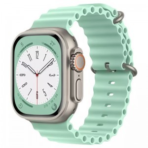Apple Watch 4/5/6/7/8/SE/Ultra (42/44/45/49mm) óceán szilikon óraszíj türkiz Alphajack