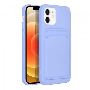 iPhone 12/12 Pro Card Case Szilikon tok hátlapi kártyatartóval lila