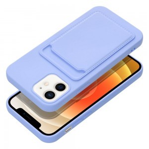 iPhone 12/12 Pro Card Case Szilikon tok hátlapi kártyatartóval lila