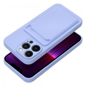 iPhone 13 Pro Card Case Szilikon tok hátlapi kártyatartóval lila