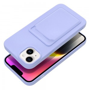 iPhone 14 Plus Card Case Szilikon tok hátlapi kártyatartóval lila
