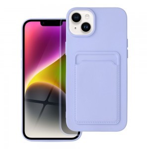 iPhone 14 Plus Card Case Szilikon tok hátlapi kártyatartóval lila