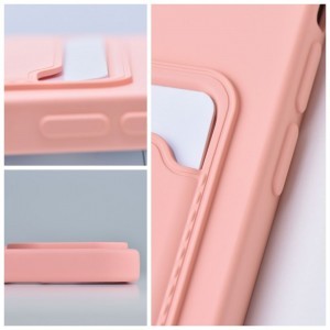 iPhone 14 Plus Card Case Szilikon tok hátlapi kártyatartóval rózsaszín