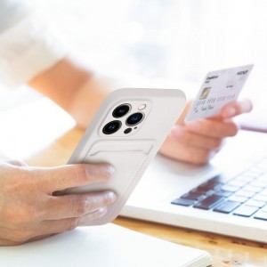 iPhone 14 Pro Max Card Case Szilikon tok hátlapi kártyatartóval fehér
