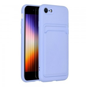 iPhone 7/8/SE 2020/SE 2022 Card Case Szilikon tok hátlapi kártyatartóval lila