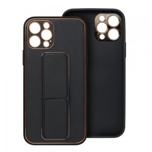 iPhone 14 Forcell Leather Kickstand tok fekete