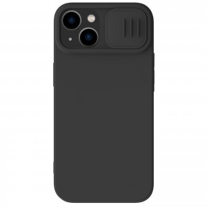 iPhone 15 Nillkin CamShield Silky Magsafe kompatibilis szilikon tok fekete