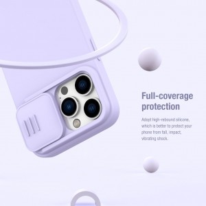 iPhone 14 Pro Nillkin CamShield Silky Magsafe kompatibilis szilikon tok kék