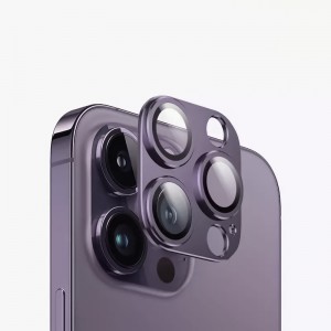 iPhone 14 Pro/14 Pro Max/15 Pro/15 Pro Max kameralencsevédő 9H üveg mélylila Alphajack