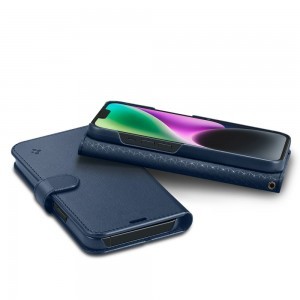 iPhone 14 Spigen Wallet S fliptok kék