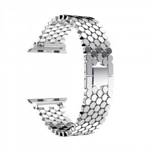 Apple Watch 4/5/6/7/8/SE/Ultra (42/44/45/49mm) fém luxury óraszíj ezüst Alphajack
