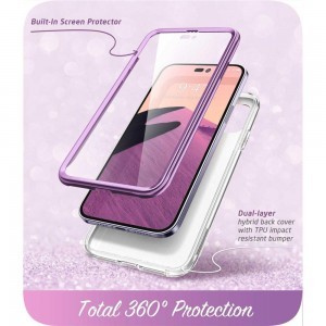iPhone 14 Pro Max Supcase Cosmo Márvány mintás tok lila