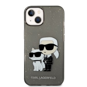 iPhone 14 Karl Lagerfeld IML Glitter Karl és Choupette NFT tok fekete (KLHCP14SHNKCTGK)