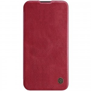 iPhone 14 Pro Nillkin Qin Pro bőr fliptok piros