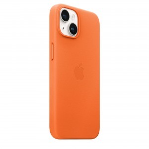 iPhone 14 bőrtok narancs (MPP83ZM/A) Apple gyári MagSafe-rögzítésű