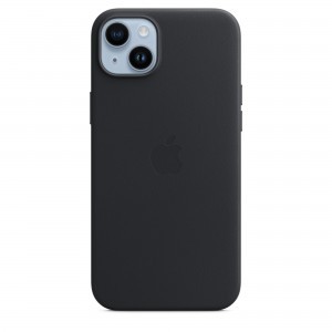 iPhone 14 Plus bőrtok éjfekete (MPP93ZM/A) Apple gyári MagSafe-rögzítésű