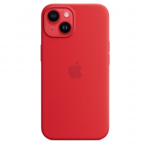 iPhone 14 szilikontok (PRODUCT)RED (MPRW3ZM/A) Apple gyári MagSafe-rögzítésű