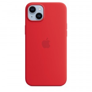 iPhone 14 Plus szilikontok (PRODUCT)RED (MPT63ZM/A) Apple gyári MagSafe-rögzítésű