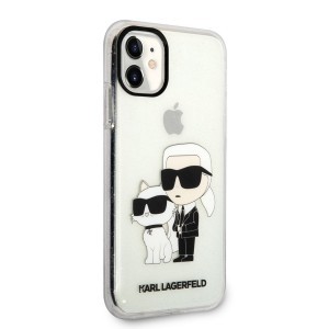 iPhone 11 Karl Lagerfeld KLHCN61HNKCTGT IML Glitter Karl and Choupette NFT tok átlátszó