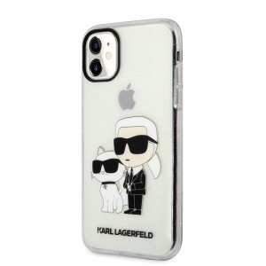 iPhone 11 Karl Lagerfeld KLHCN61HNKCTGT IML Glitter Karl and Choupette NFT tok átlátszó