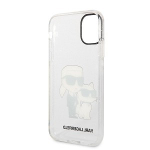 iPhone 11 Karl Lagerfeld KLHCN61HNKCTGT IML Glitter Karl and Choupette NFT tok átlátszó