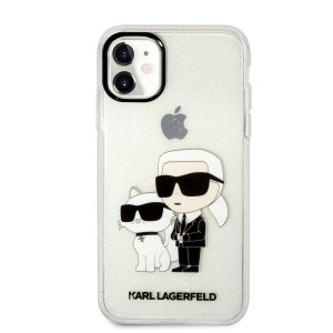 iPhone 11 Karl Lagerfeld KLHCN61HNKCTGT IML Glitter Karl and Choupette NFT tok átlátszó