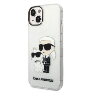 iPhone 14 Plus Karl Lagerfeld KLHCP14MHNKCTGT IML Glitter Karl and Choupette NFT tok átlátszó