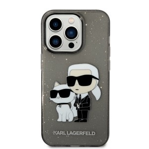 iPhone 14 Pro Max Karl Lagerfeld KLHCP14XHNKCTGK IML Glitter Karl and Choupette NFT tok fekete