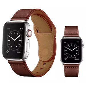 Apple Watch 4/5/6/7/8/SE (38/40/41mm) PU bőr óraszíj konyakbarna Alphajack