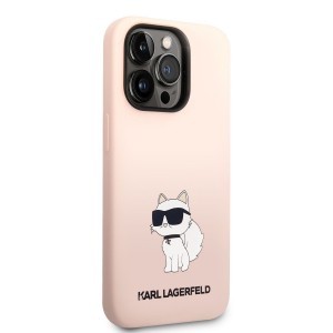 iPhone 14 Pro Max Karl Lagerfeld KLHCP14XSNCHBCP Liquid Silicone Choupette NFT tok rózsaszín