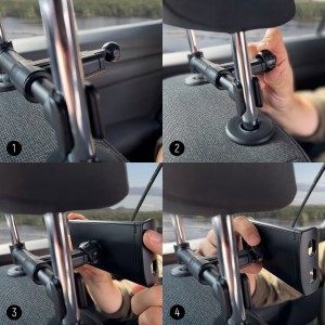Wozinsky Fejtámlára rögzíthető autós telefon és tablet tartó fekete (WTHBK2)