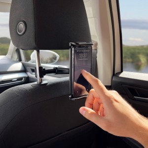 Wozinsky Fejtámlára rögzíthető autós telefon és tablet tartó fekete (WTHBK2)