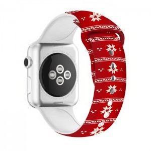 Apple Watch 4/5/6/7/8/SE (38/40/41mm) karácsonyi mintás óraszíj Alphajack (XMAS-6)