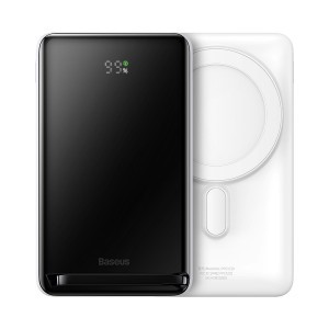 Baseus Powerbank 10000mAh Mágneses (MagSafe) vezeték nélküli töltéssel 20W Overseas Edition fehér (PPCX000202) + USB Type C Baseus Xiaobai Series 60W 0.5m