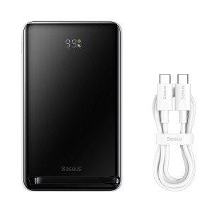 Baseus Powerbank 10000mAh Mágneses (MagSafe) vezeték nélküli töltéssel 20W Overseas Edition fehér (PPCX000202) + USB Type C Baseus Xiaobai Series 60W 0.5m