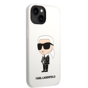 iPhone 14 Karl Lagerfeld KLHCP14SSNIKBCH Liquid Silicone Ikonik NFT tok fehér