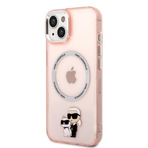 iPhone 14 Plus Karl Lagerfeld IML Karl és Choupette NFT MagSafe kompatibilis tok rózsaszín (KLHMP14MHNKCIP)