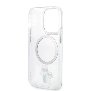 iPhone 14 Pro Karl Lagerfeld IML Karl és Choupette NFT MagSafe kompatibilis tok átlátszó (KLHMP14LHNKCIT)