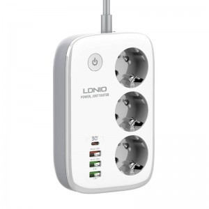 LDNIO SEW3452 Intelligens Wi-Fi Power Strip fehér, hálózati elosztó USB porttal